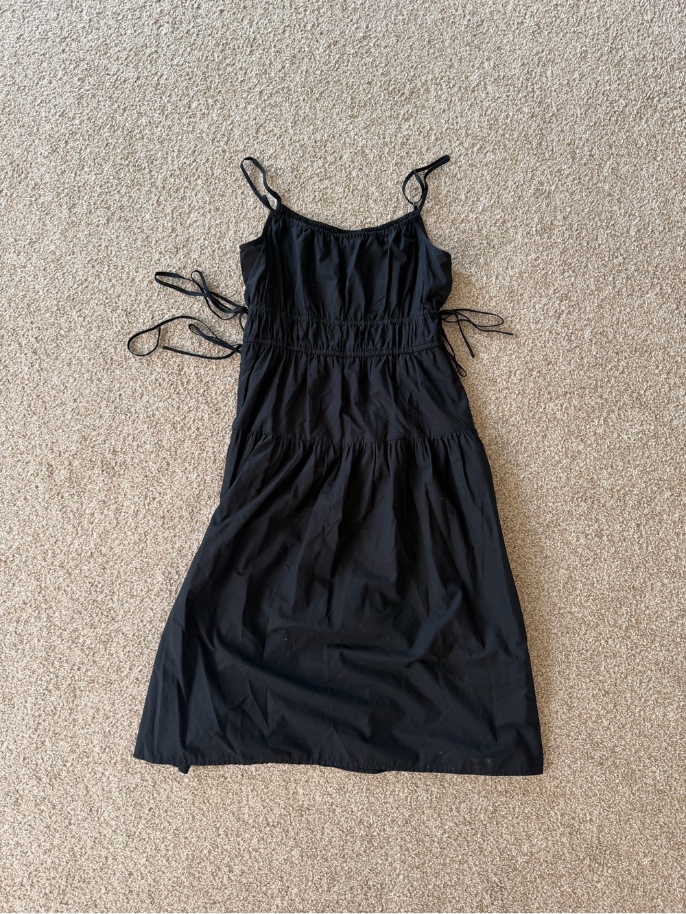 Universal Thread Black Spaghetti-Strap Midi Dress with Side Ties